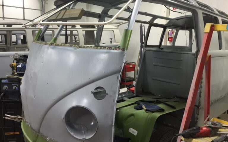 1963 Volkswagen 23 Window Bus Green restoration p 1 u 2-3