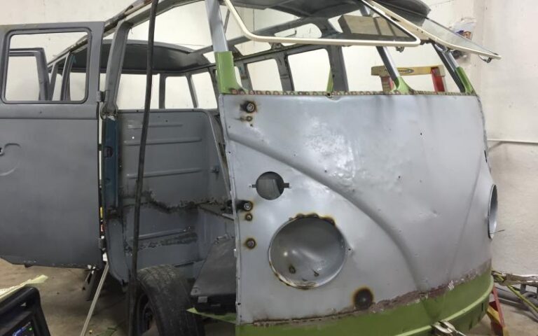 1963 Volkswagen 23 Window Bus Green restoration p 1 u 3-8