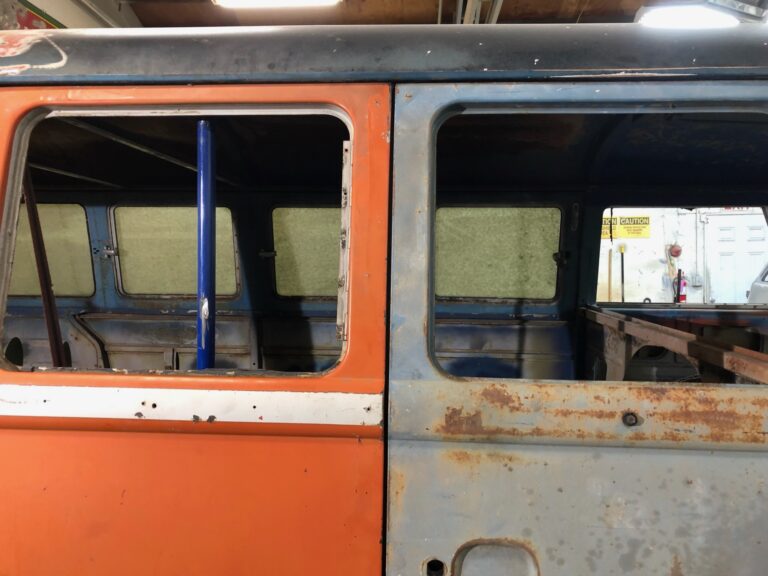 1960 15 window deluxe vw bus rust repair and metal work starts silver lining auto restoration
