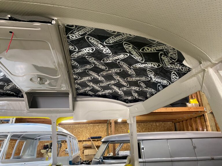 1966 vw microbus headliner interior silver lining auto restoration
