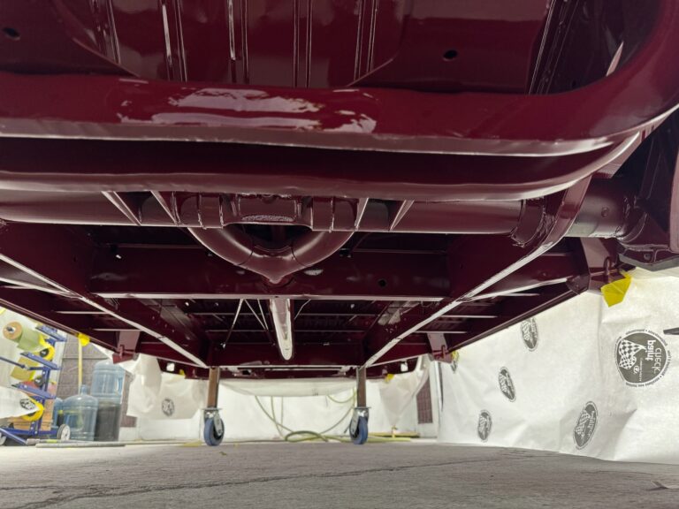 1966 vw microbus under body paint silver lining auto restoration
