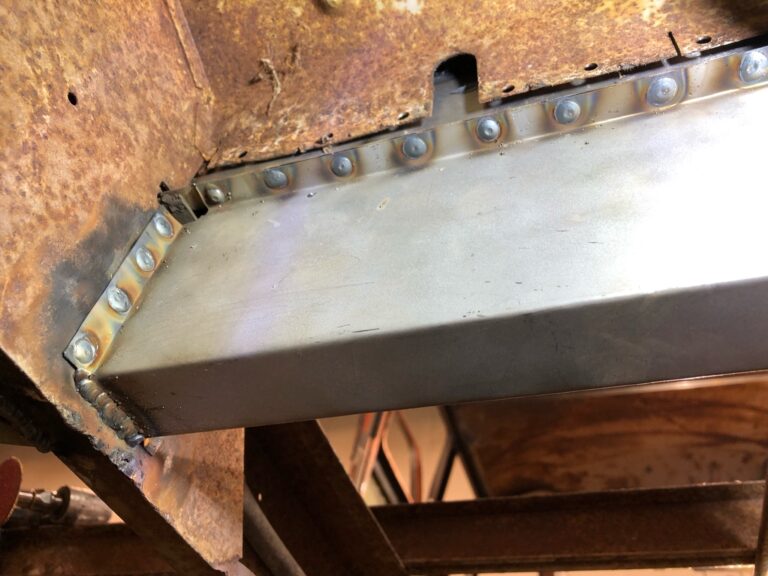 1960 15 window deluxe vw bus sub frame and rear panel repair silver lining auto restoration