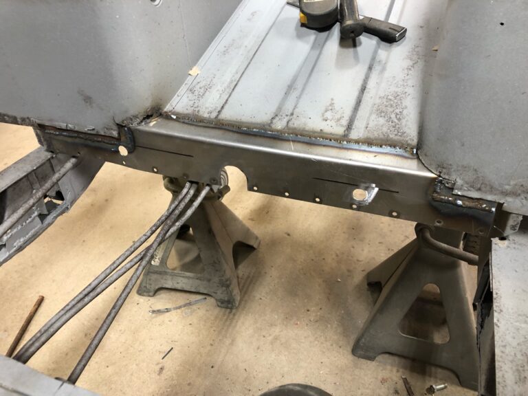 1963 23 window deluxe vw bus sub frame and metal repair silver lining auto restoration