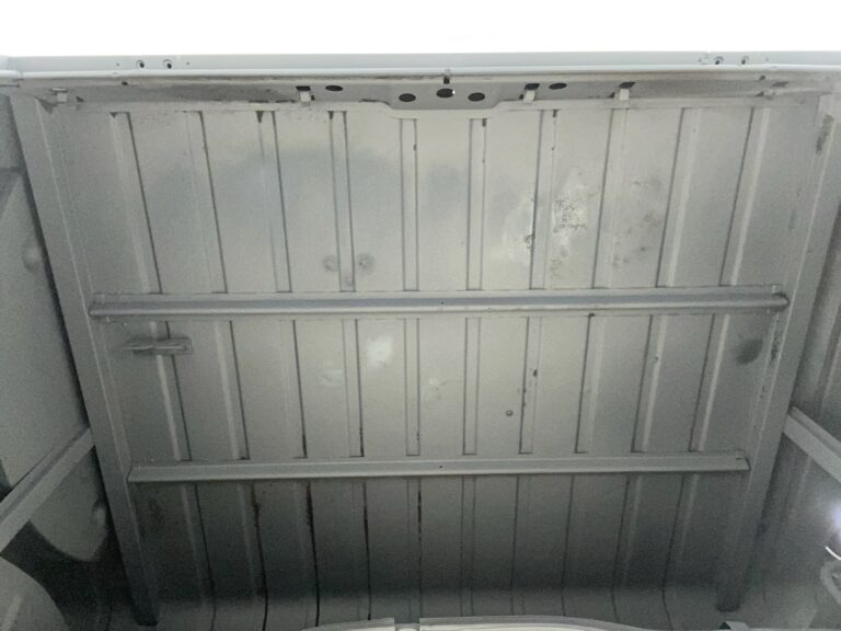 1963 23 window deluxe vw bus under body in bare metal silver lining auto restoration