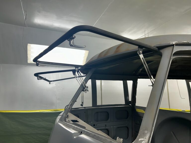 1963 ez camper vw bus restoration in primer silver lining auto restoration oregon