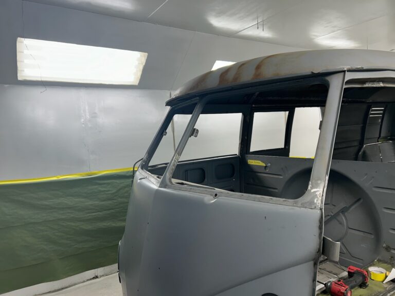 1963 ez camper vw bus restoration in primer silver lining auto restoration oregon