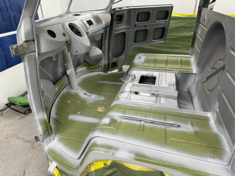 1963 ez camper vw bus restoration in primer silver lining auto restoration oregon