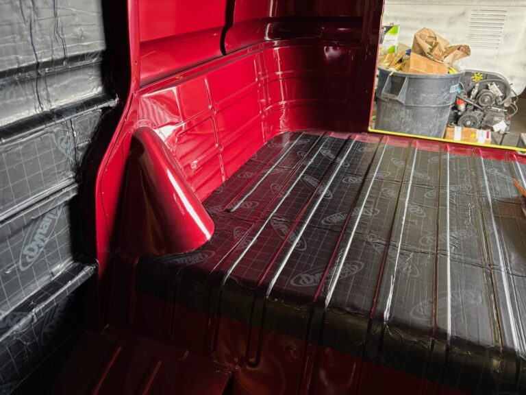1959 vw panel bus sound deadening silver lining auto restoration oregon