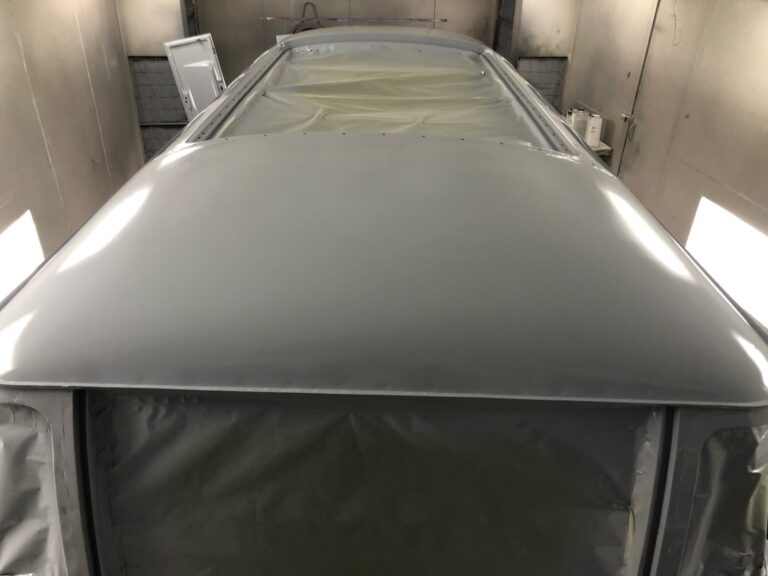 1963 23 window mouse grey deluxe bus body in epoxy silver lining auto restoration oregon