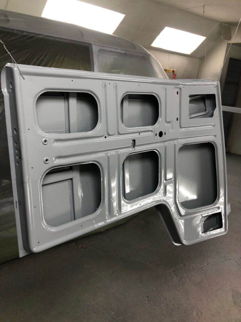 1963 23 window mouse grey deluxe bus body in epoxy silver lining auto restoration oregon
