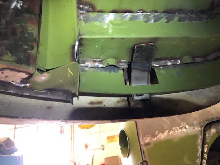 1963 23 window deluxe mouse grey bus bumper repair and fitment silver lining auto restoration oregon