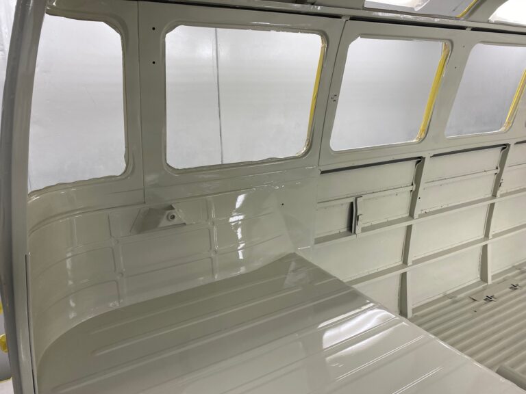 1963 23 window mouse grey deluxe interior in paint silver lining auto restoration oregon
