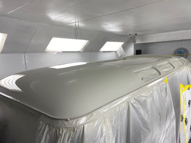 1963 23 window mouse grey deluxe bus roof in paint silver lining auto restoration oregon