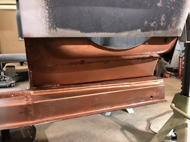 1955 vw beetle metal work rust repair begins silver lining auto restoration oregon