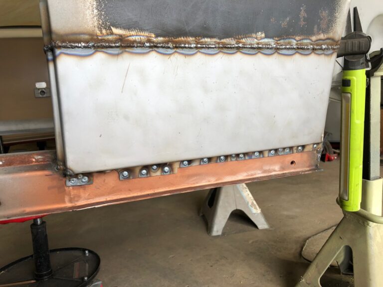 1955 vw beetle metal work rust repair begins silver lining auto restoration oregon