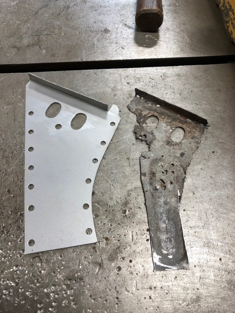 1955 vw beetle metal work rust repair begins silver lining auto restoration oregon
