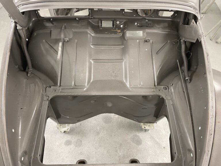 1965 vw ragtop beetle body and components in epoxy silver lining auto restoration oregon