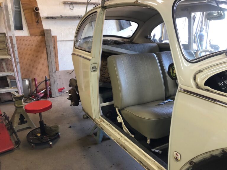 1965 vw ragtop beetle tear down silver lining auto restoration oregon